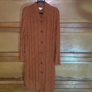 J. Jill Terracotta Cable Knit Cardigan